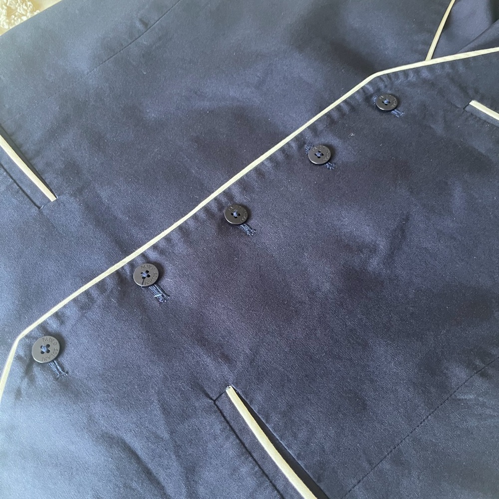 Paul Stuart Midnight Blue Vest with Ivory Accents - Picture 4 of 9